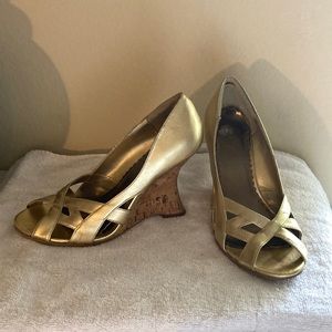 Gold Charlotte Russe wedges